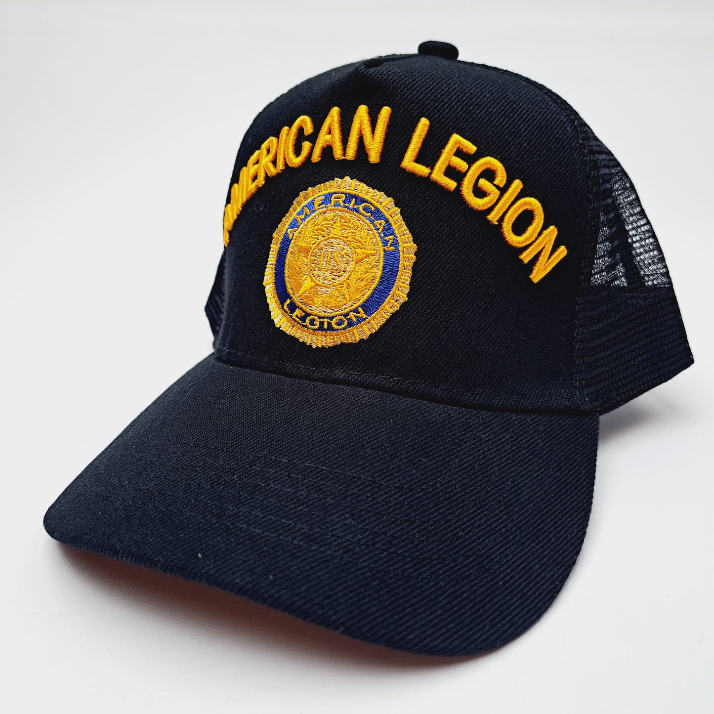 American Legion Mens Mesh Hat Cap Embroidered Snapback Black