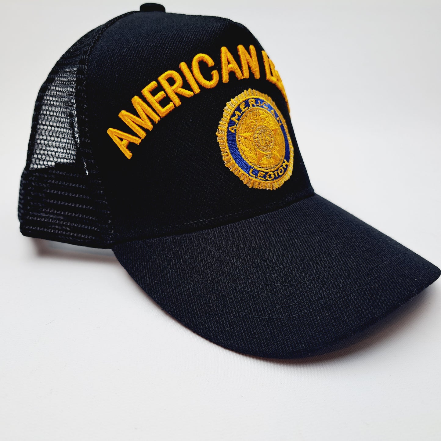American Legion Mens Mesh Hat Cap Embroidered Snapback Black