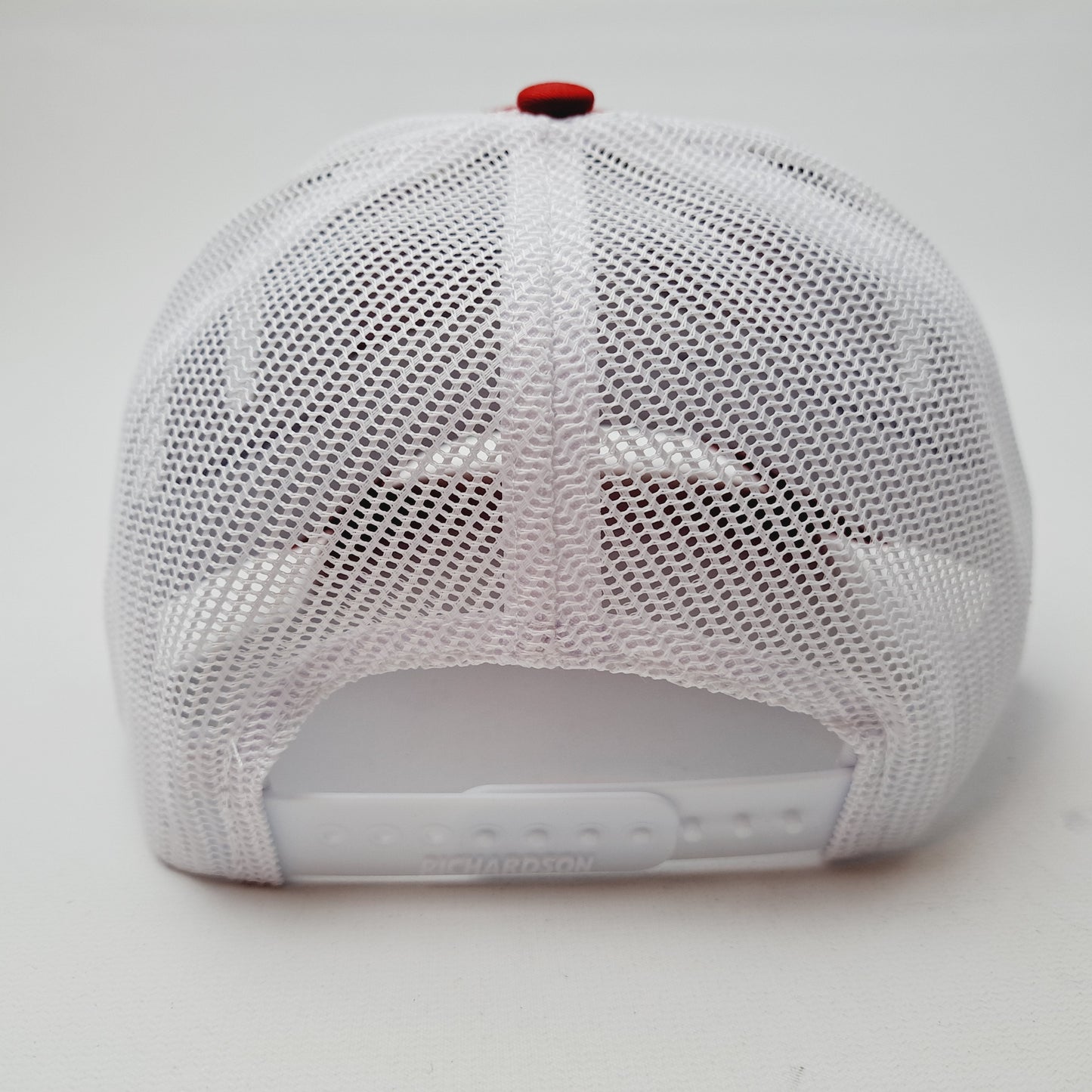 Redman Red Man Embroidered Patch Richardson 112 Trucker Mesh Snapback Cap Hat Red & White