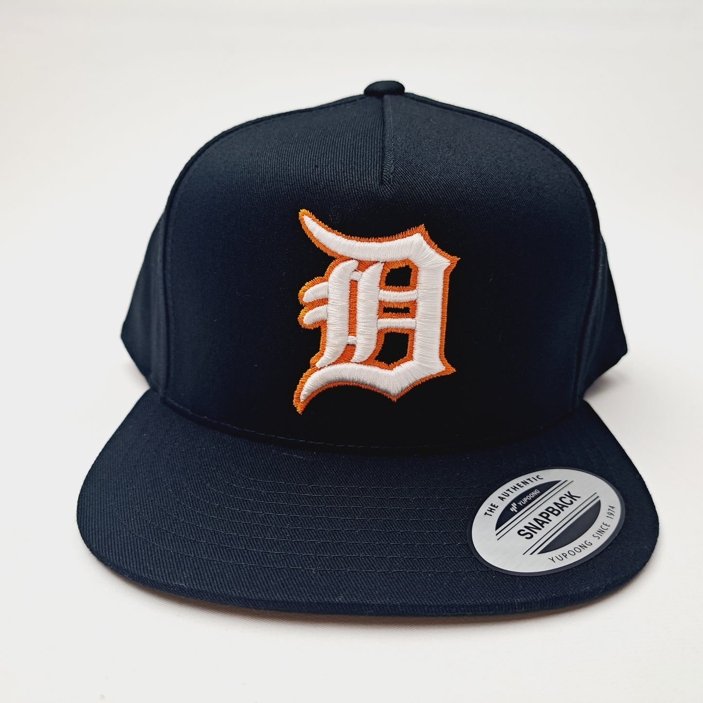 Detroit Tigers D Embroidered Flat Bill Snapback Cap Hat Black