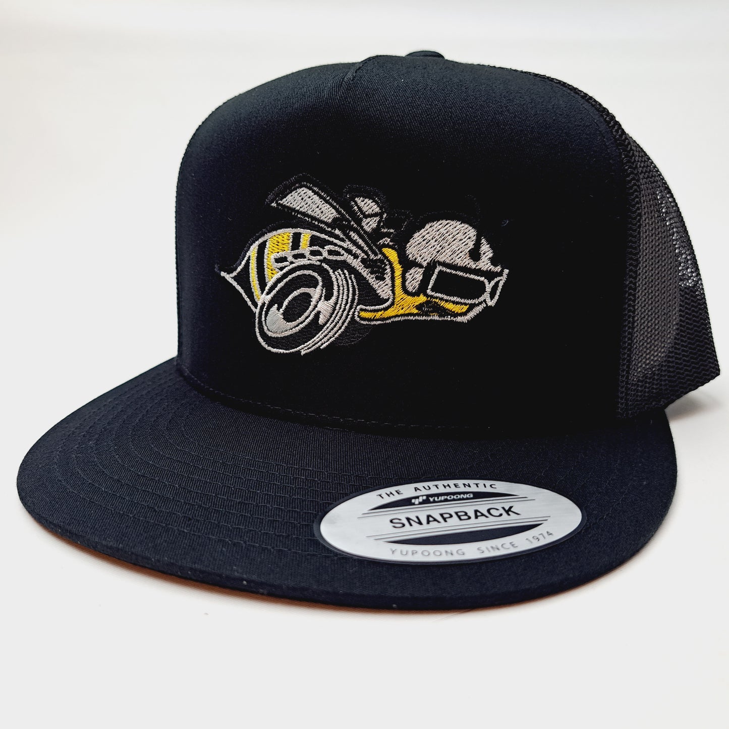 Dodge Super Bee Flat Bill Baseball Cap Trucker Mesh Snapback Black