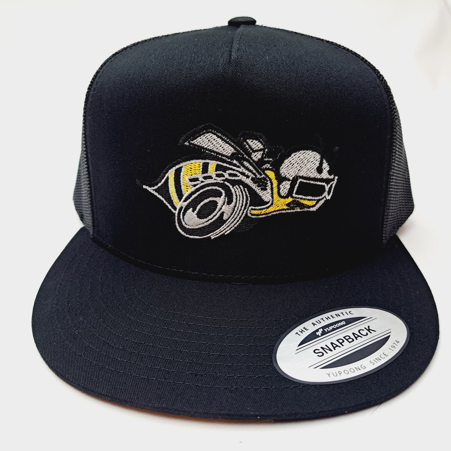 Dodge Super Bee Flat Bill Baseball Cap Trucker Mesh Snapback Black