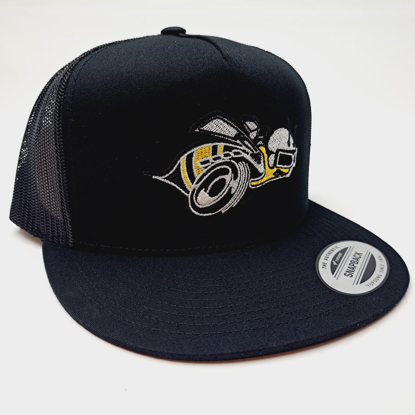 Dodge Super Bee Flat Bill Baseball Cap Trucker Mesh Snapback Black