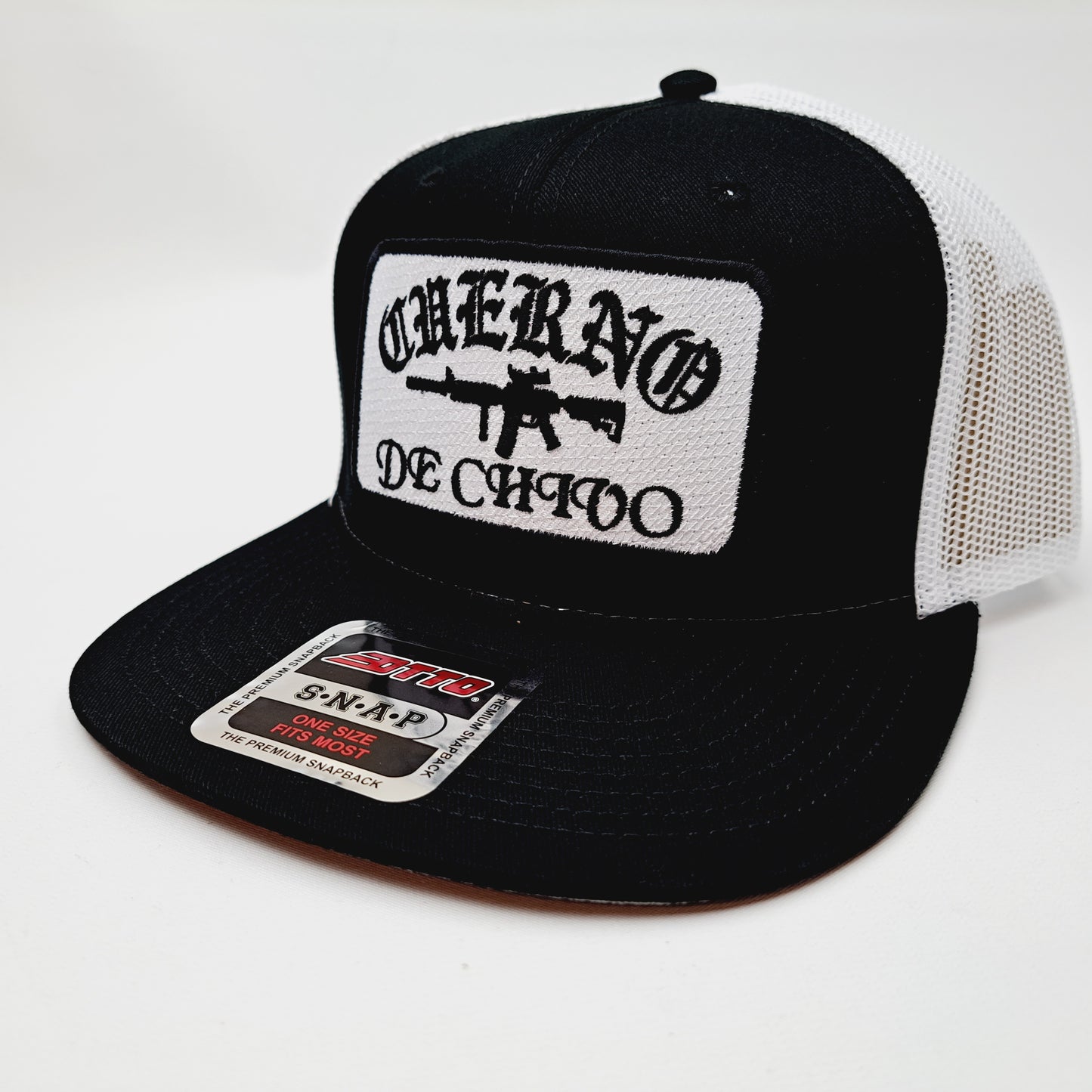 Cuerno De Chivo Embroidered Patch Flat Bill Snapback Mesh Hat Cap OTTO