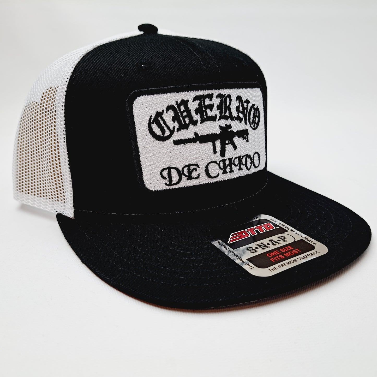 Cuerno De Chivo Embroidered Patch Flat Bill Snapback Mesh Hat Cap OTTO