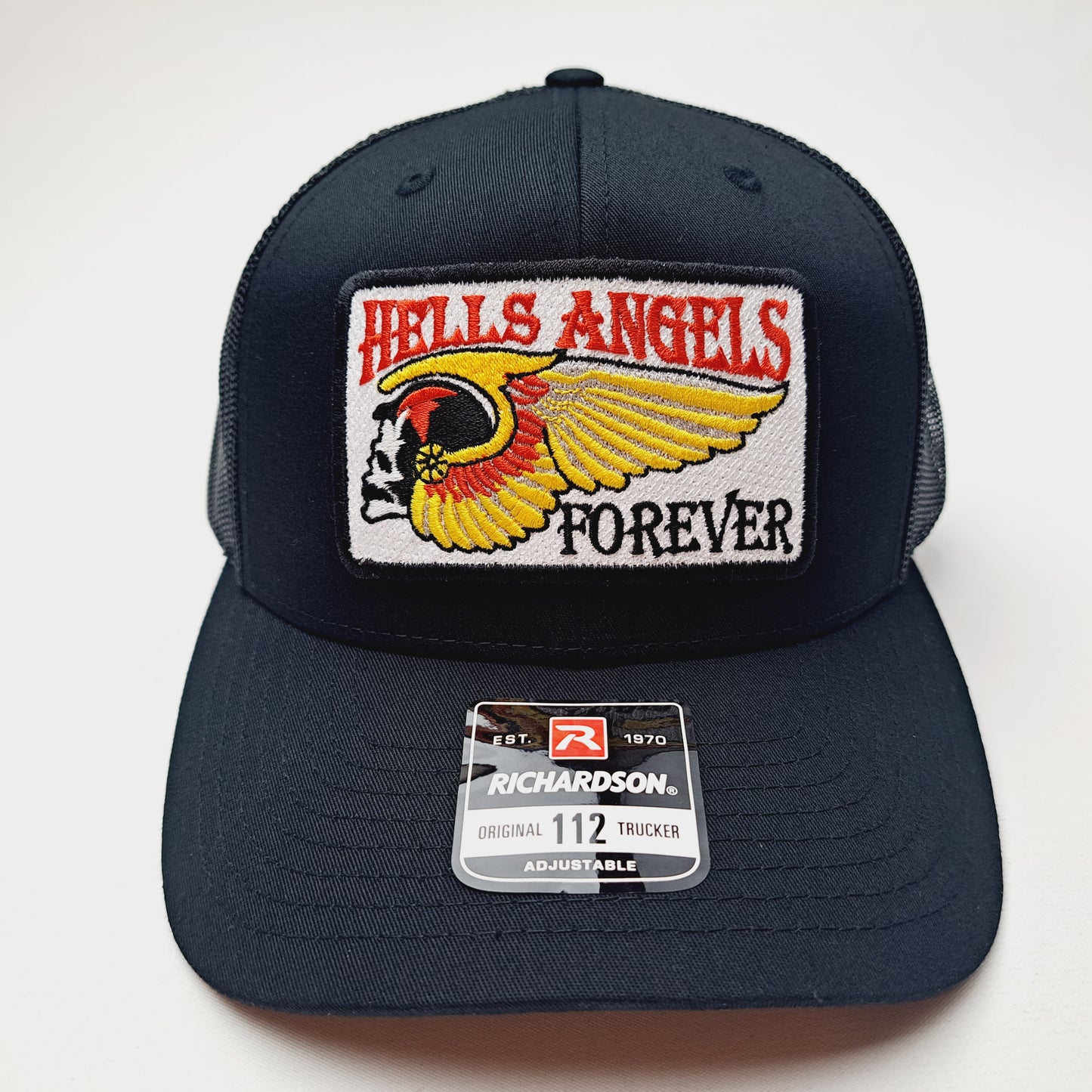 Hells Angels Forever Richardson 112 Mesh Snapback Trucker Gray & Black