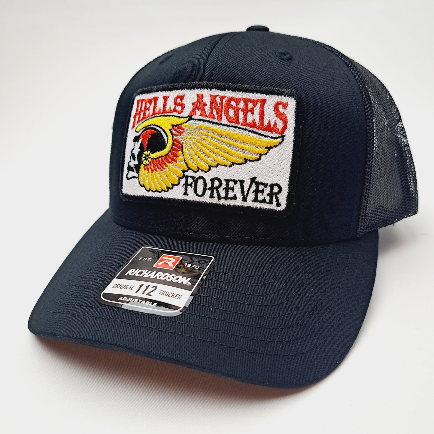 Hells Angels Forever Richardson 112 Mesh Snapback Trucker Gray & Black