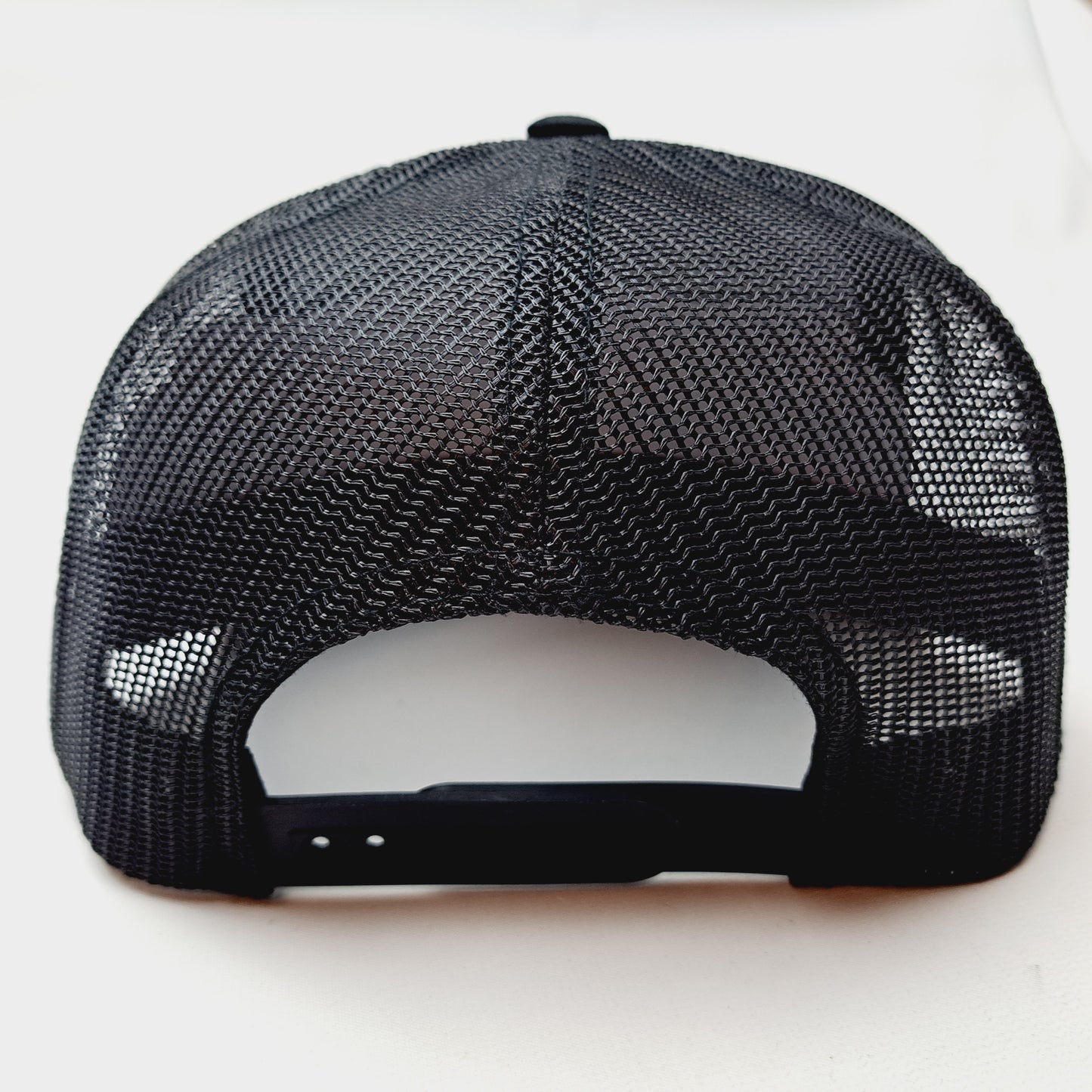 May Contain Alcohol Embroidered Patch Trucker Mesh Snapback Cap Hat Black