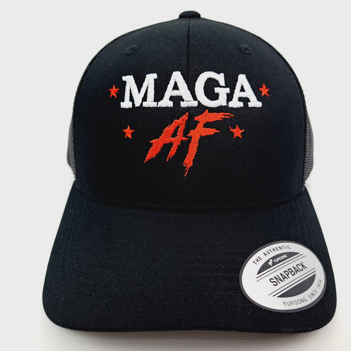 MAGA AF Trump Trucker Mesh Vintage Snapback Black