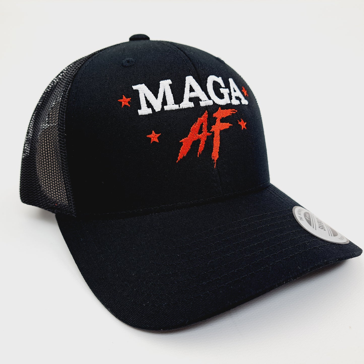 MAGA AF Trump Trucker Mesh Vintage Snapback Black
