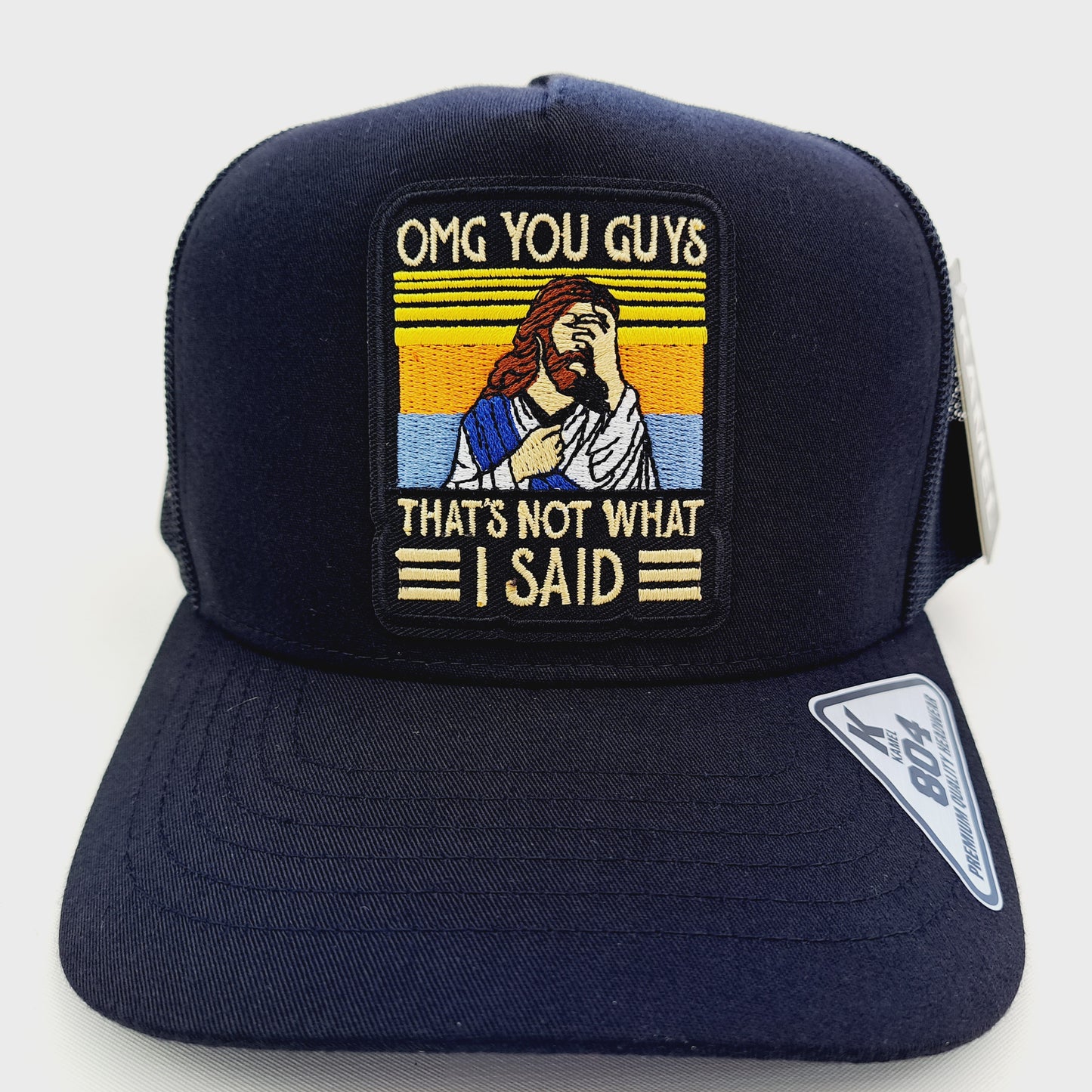 Jesus Christ Embroidered Patch Trucker Mesh Cap Hat Black Snapback