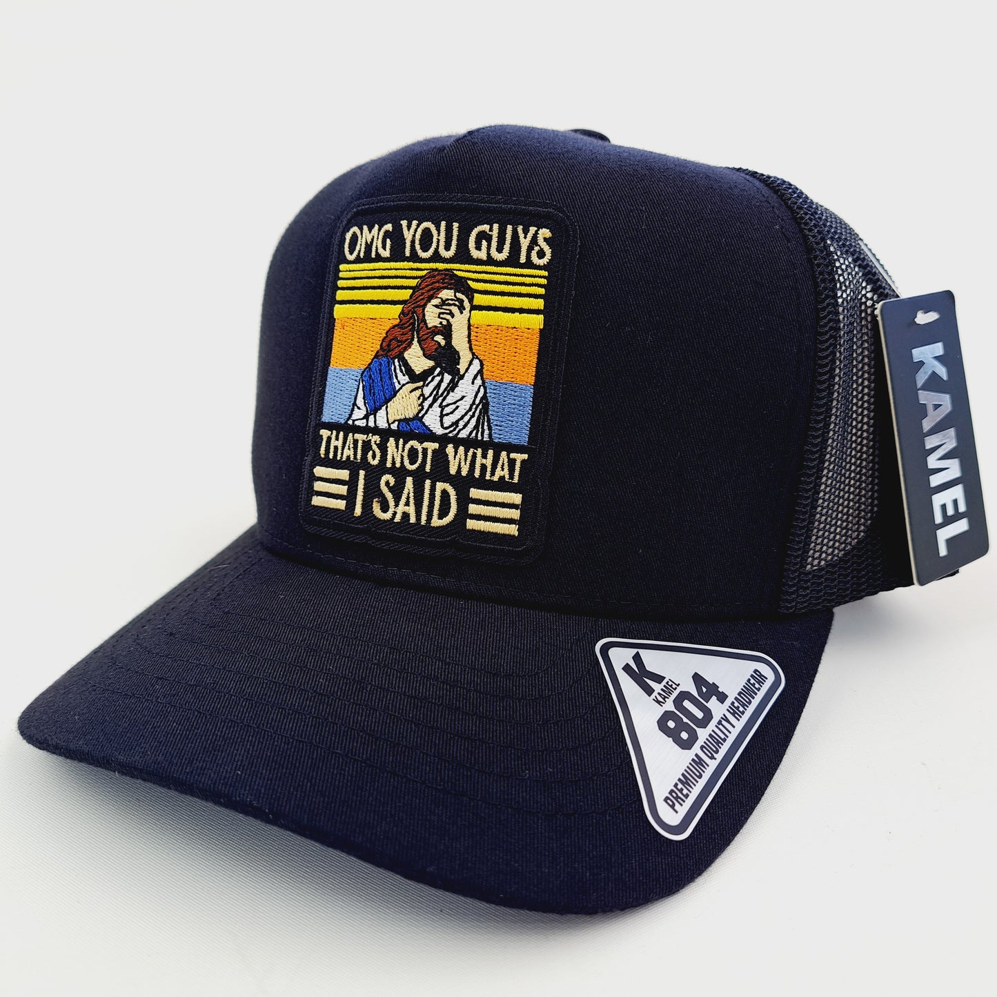 Jesus Christ Embroidered Patch Trucker Mesh Cap Hat Black Snapback