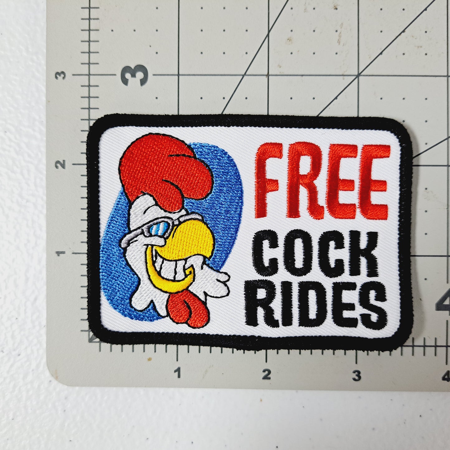 Free Cock Rides Embroidered Patch