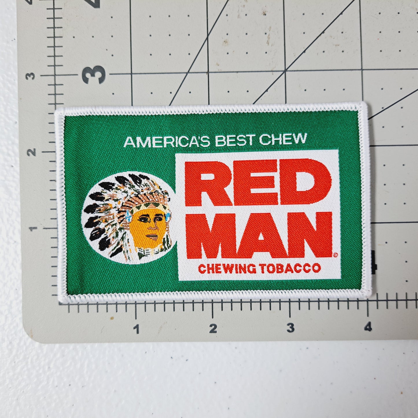 Red Man Cewing Tobacco Embroidered Patch