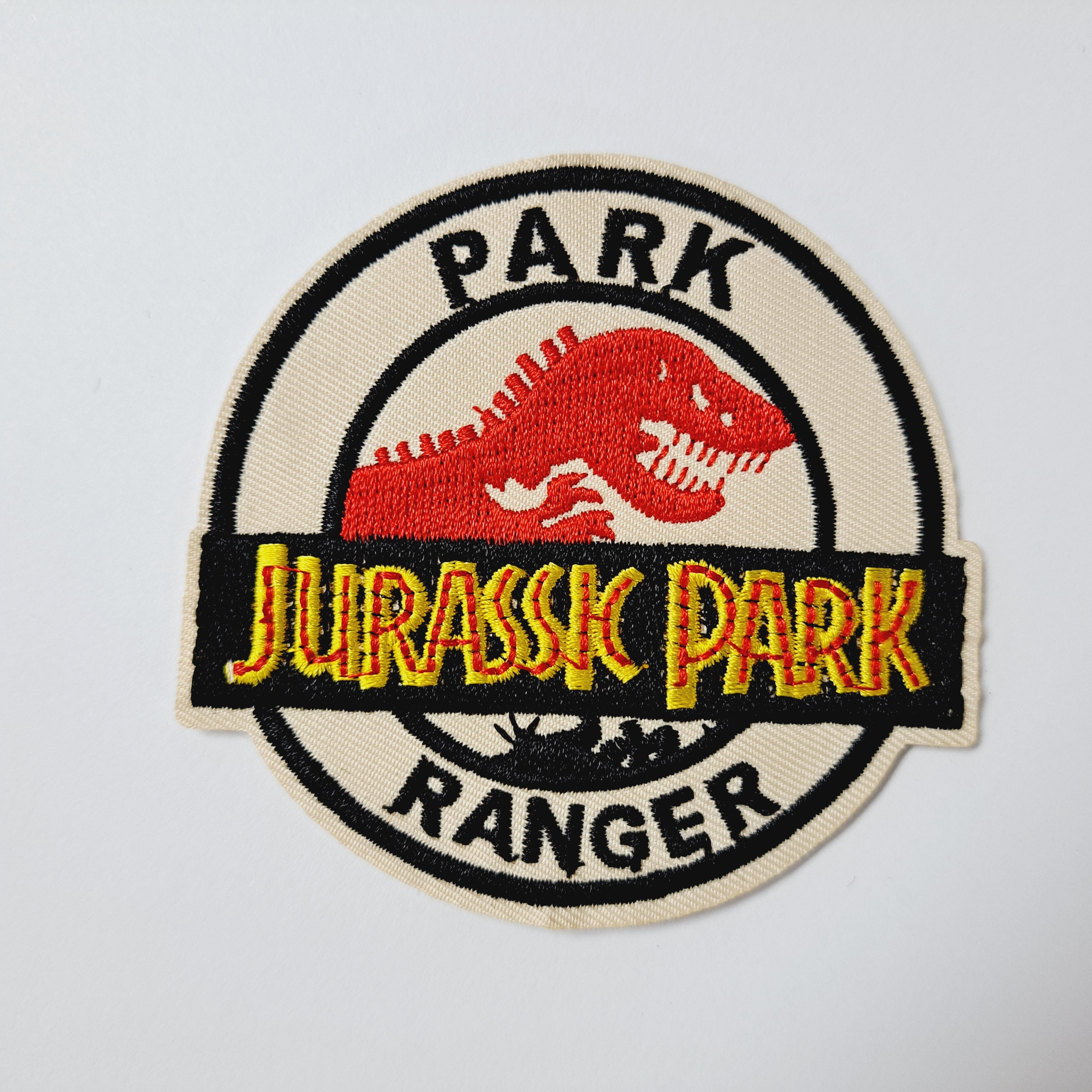 ADULT Custom Jurassic Park Dino Embroidered Name Tag Patch Iron-on ADULT Custom Jurassic Park Dino Embroidered Name Tag Patch Iron-on