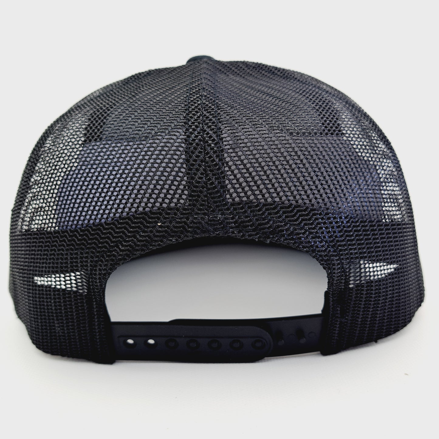 Simple Man Embroidered Flat Bill Mesh Snapback Cap Hat Black Yupoong