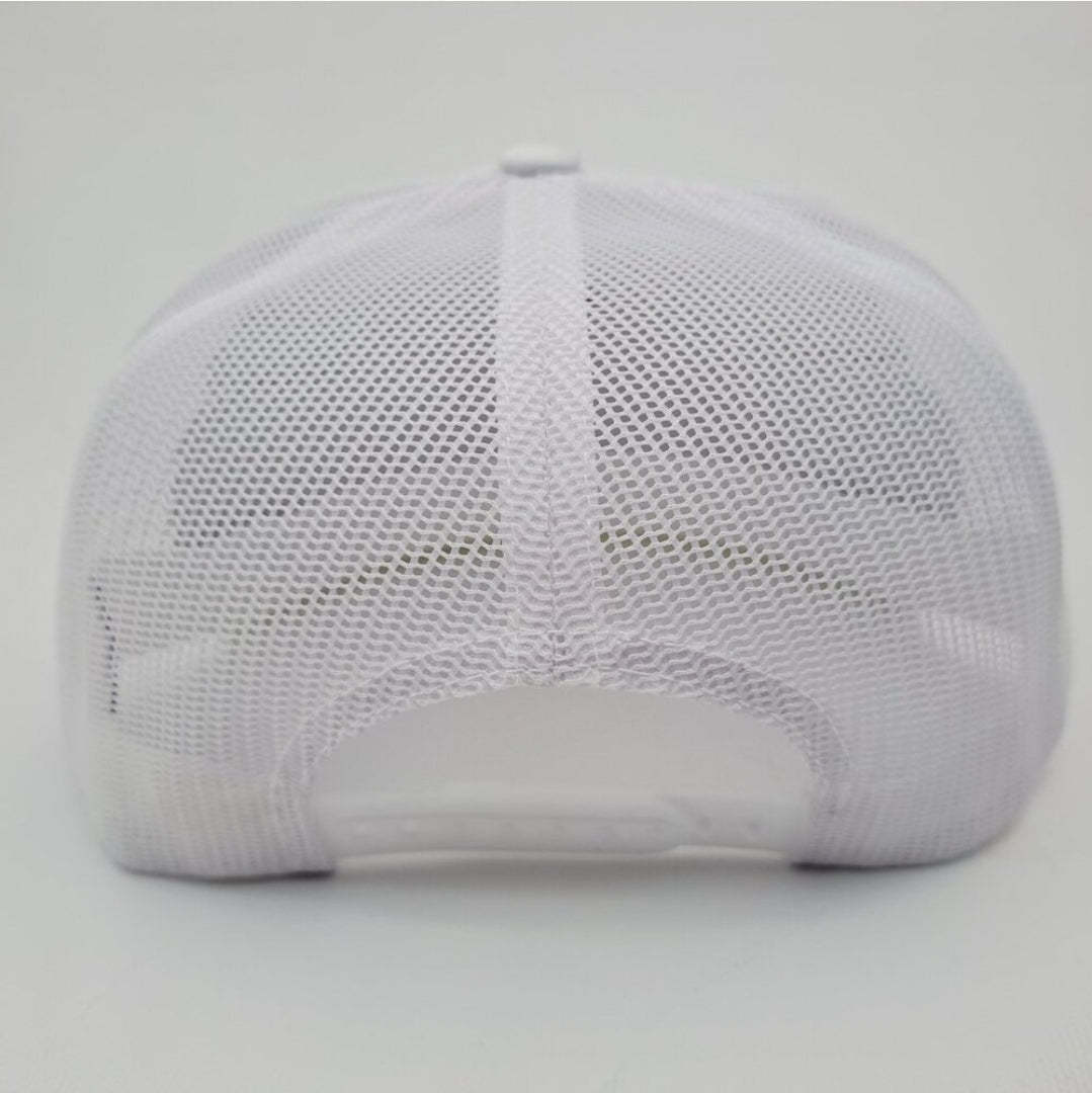 Freedom Charlie Kirk Embroidered Flat Bill Trucker Mesh Snapback Cap White