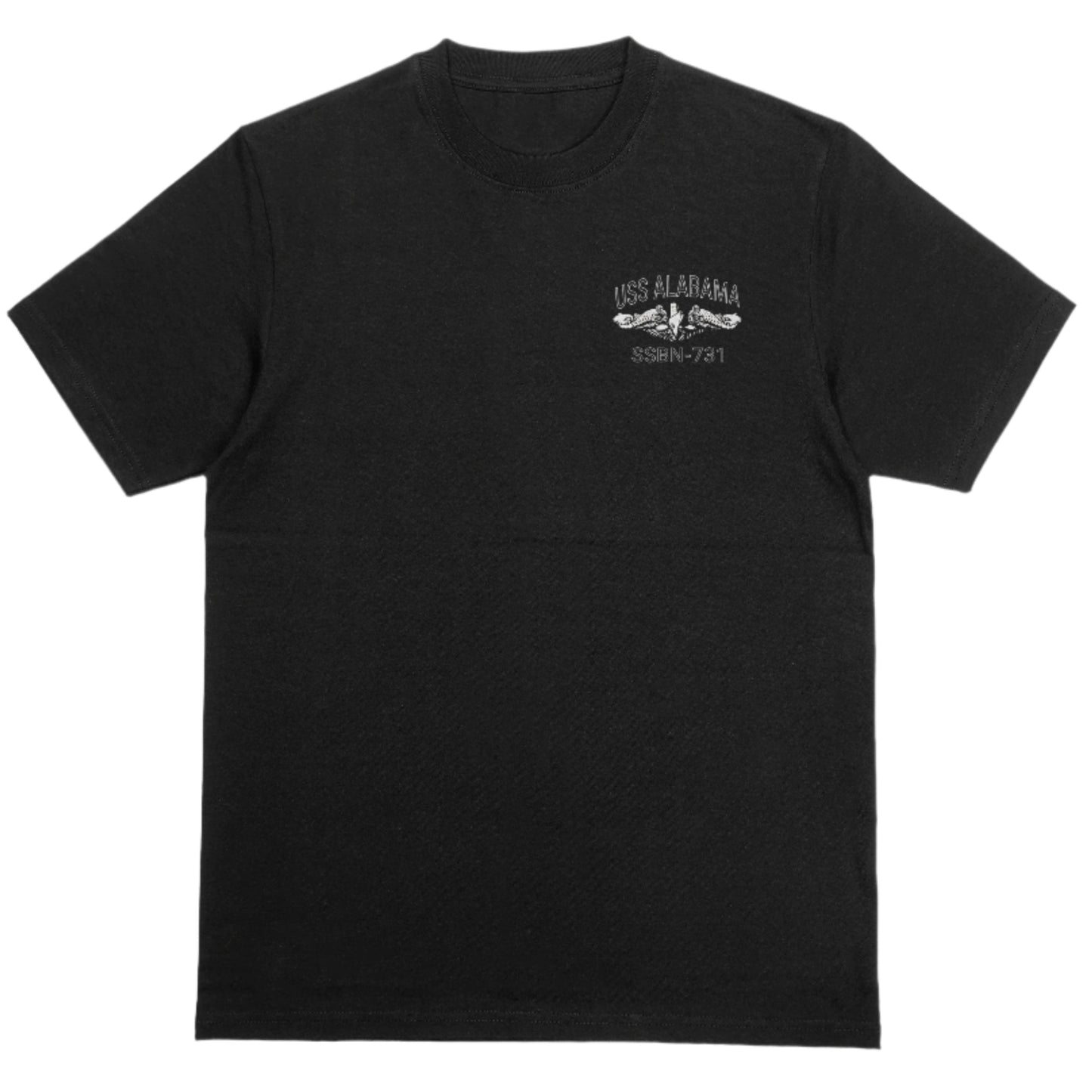 USS Alabama SSBN-731 Submarine Service Retired Veteran T-shirt Black Cotton Blend