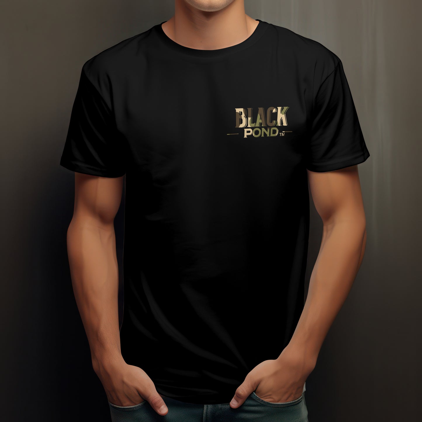 Black Pond Duck Hunting Graphic T-shirt Black Cotton