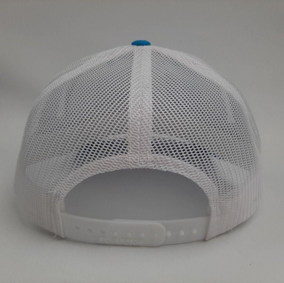 GULF Embroidered Patch Richardson 112 Trucker Mesh Snapback Cap Hat Light Blue