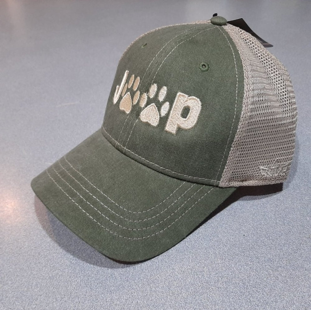 Jeep Paw Prints Relaxed Trucker Mesh Snapback Baseball Cap Hat Embroidered