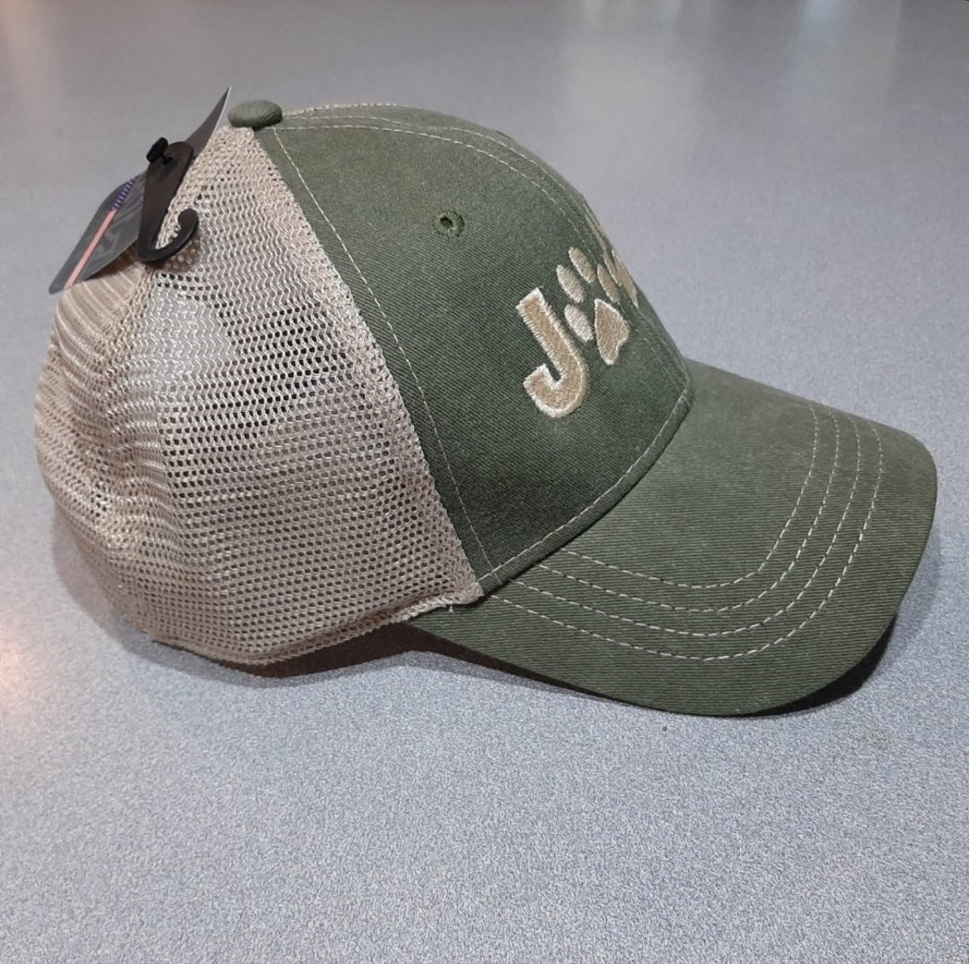 Jeep Paw Prints Relaxed Trucker Mesh Snapback Baseball Cap Hat Embroidered