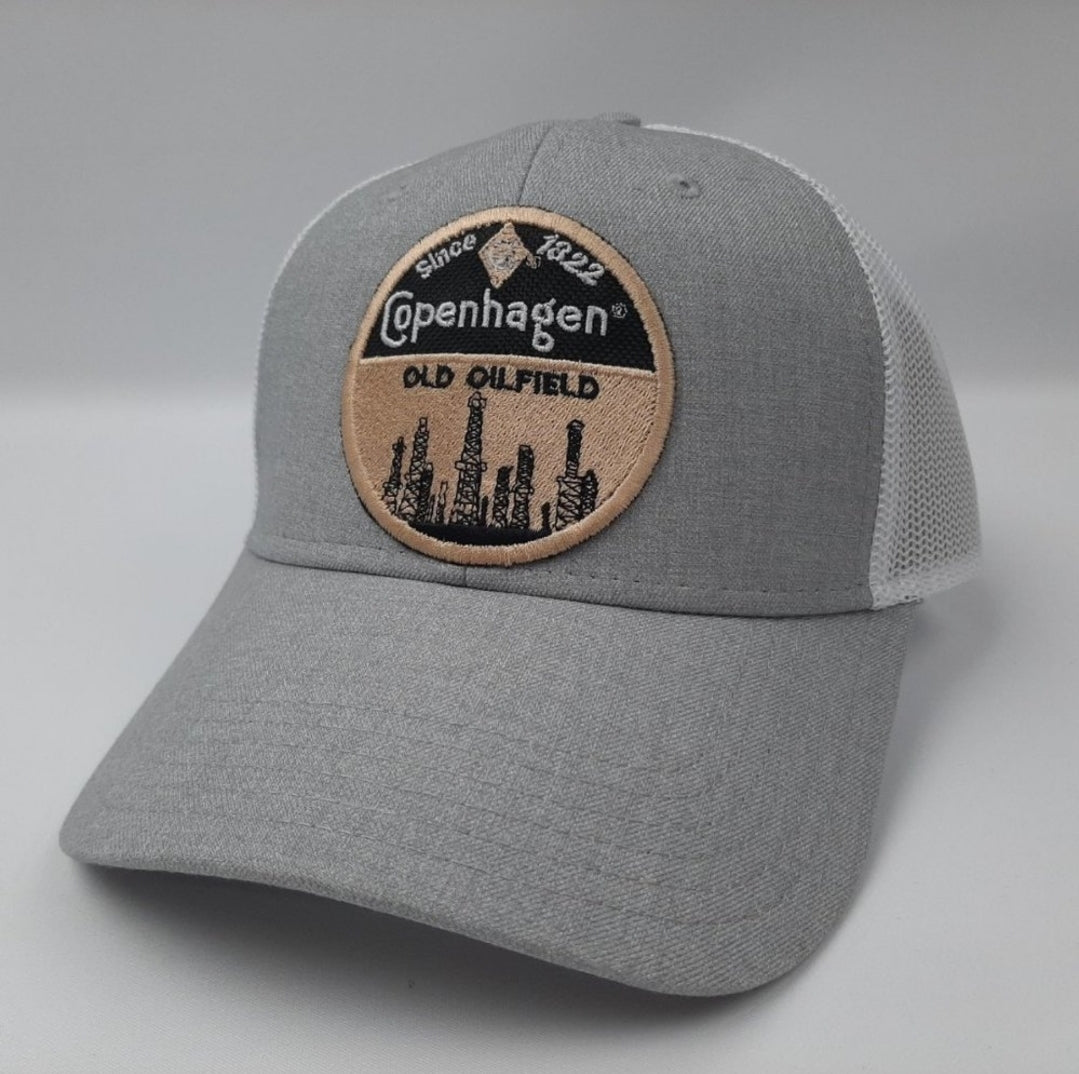 Copenhagen Embroidered Patch Curved Bill Trucker Mesh Snapback Cap Hat Heather Gray