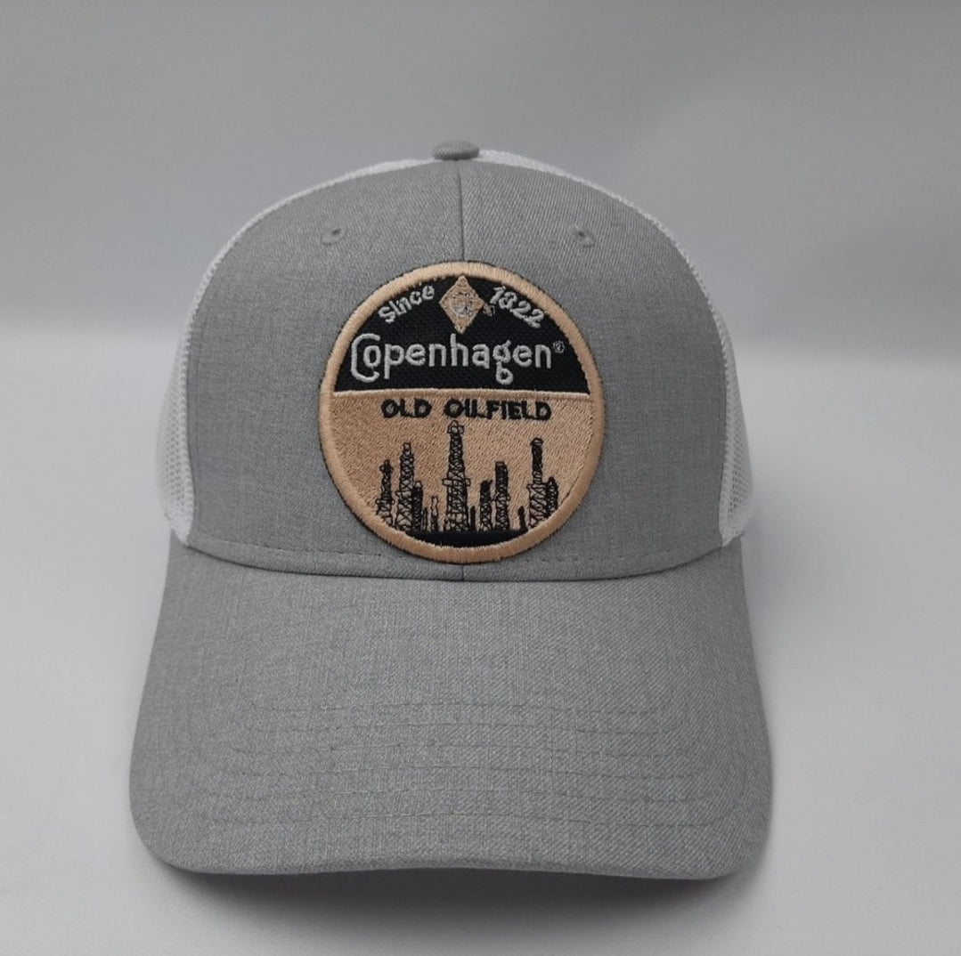 Copenhagen Embroidered Patch Curved Bill Trucker Mesh Snapback Cap Hat Heather Gray