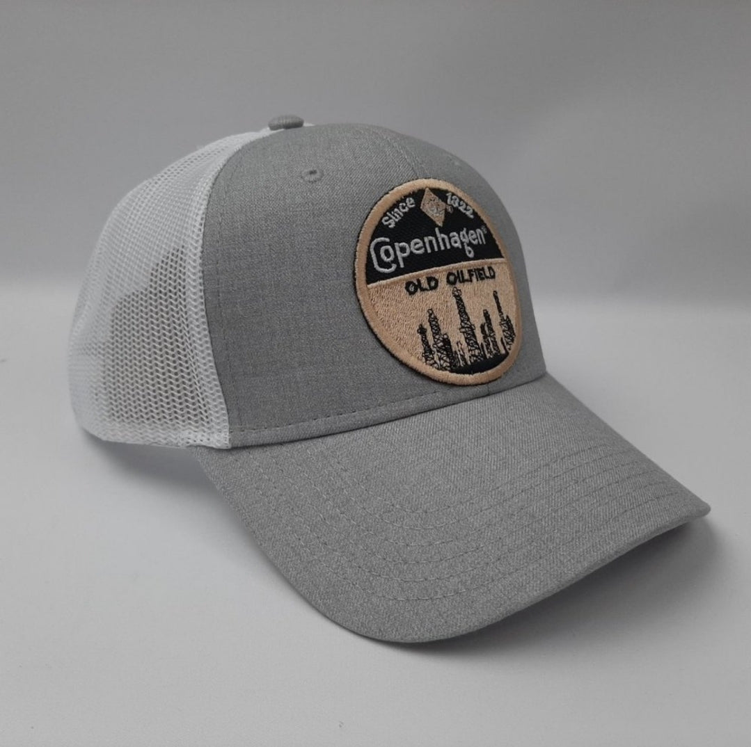 Copenhagen Embroidered Patch Curved Bill Trucker Mesh Snapback Cap Hat Heather Gray