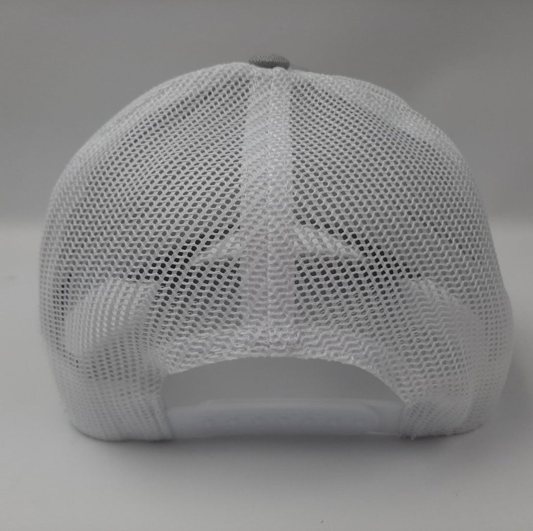 Tobacco Snuff Dip Embroidered Patch Curved Bill Trucker Mesh Snapback Cap Hat Heather Gray