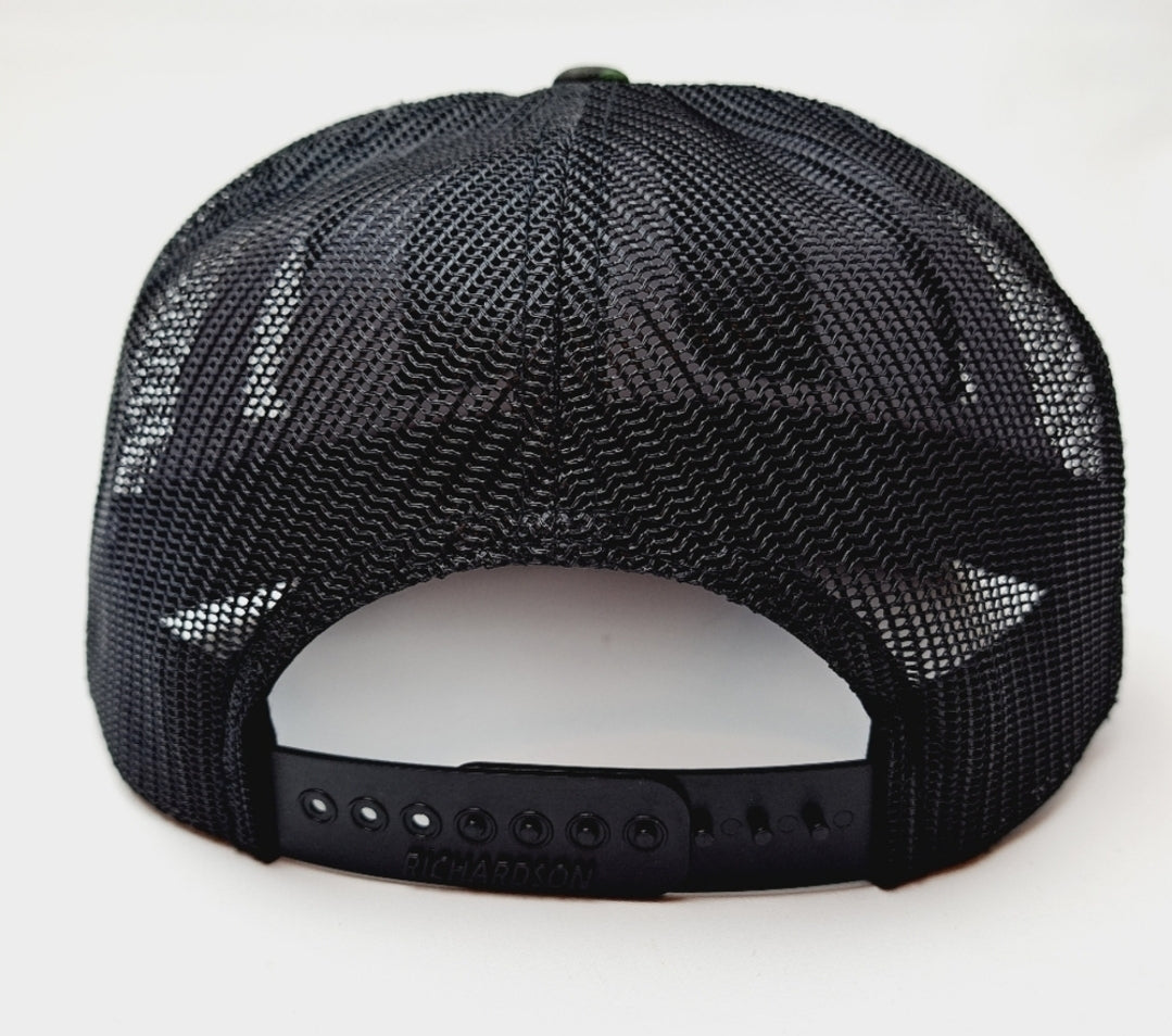 Red Man Richardson 511 Embroidered Patch Trucker Camouflage Snapback Cap Hat Black Mesh