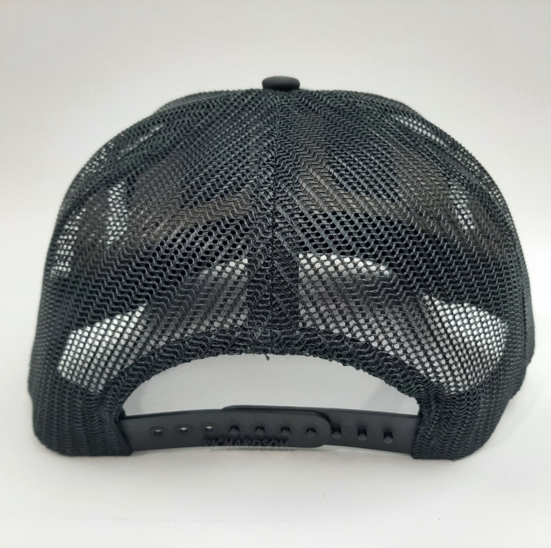 John Deere Richardson 112 Embroidered Trucker Mesh Snapback Cap Hat Black