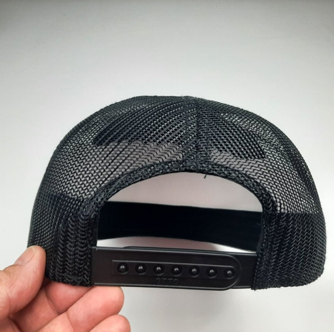 Indian Motorcycle Embroidered Patch Flat Bill Cap Hat Mesh Snapback Black