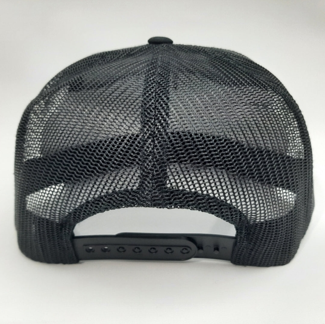 King Ranch Flat Bill Mesh Trucker Snapback Hat Cap Black Embroidered Black