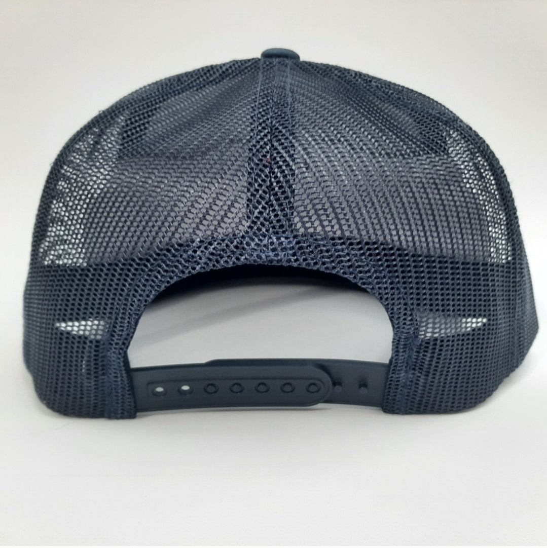 Snap On Snap-On Embroidered Patch Flat Bill Trucker Mesh Snapback Cap Hat Blue