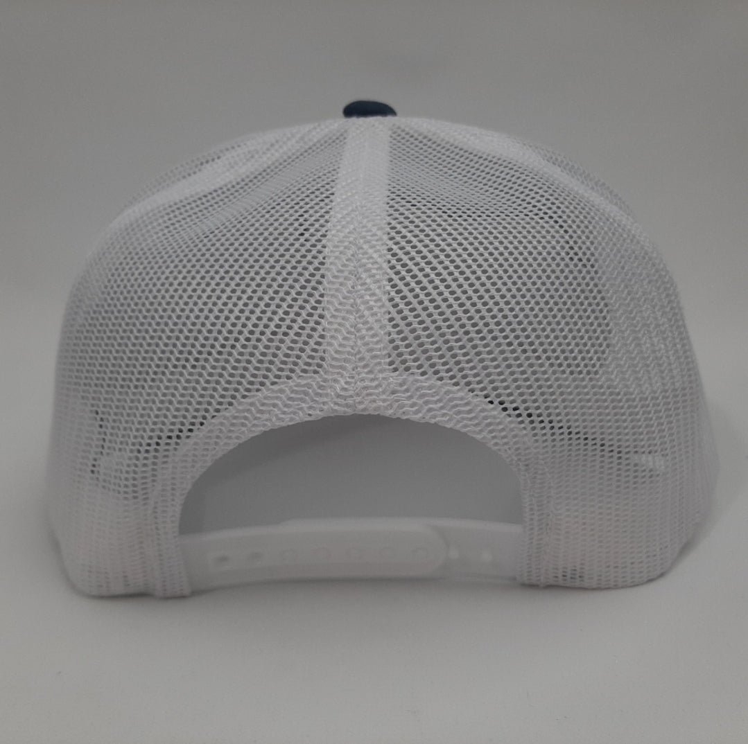 Good Year Tires Flat Bill Hat Cap Trucker Mesh Snapback BLue & White