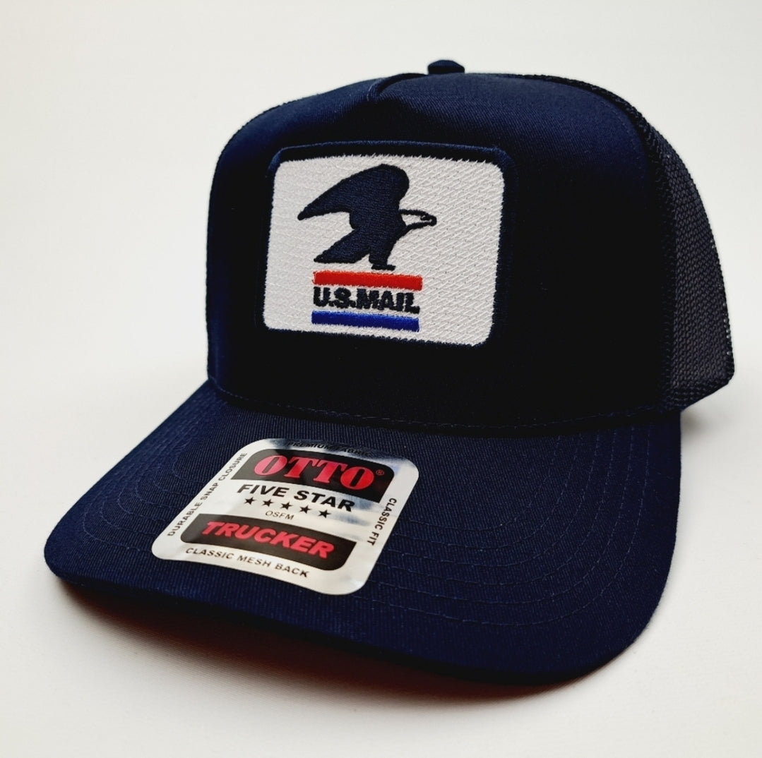 United States Postal Service Post Office Curved Bill Mesh Snapback Cap Hat Blue Otto