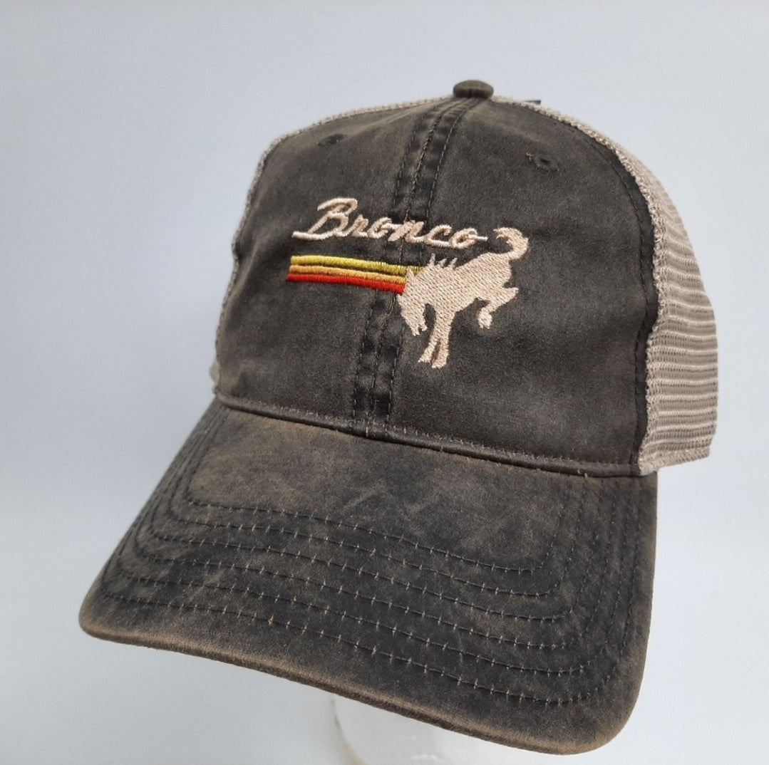 Ford Bronco Relaxed Trucker Mesh Snapback Cap Hat Brown