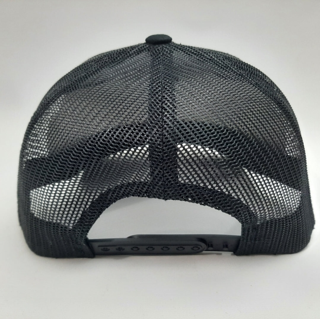 Pontiac GTO curved bill embroidered mesh snapback cap hat black