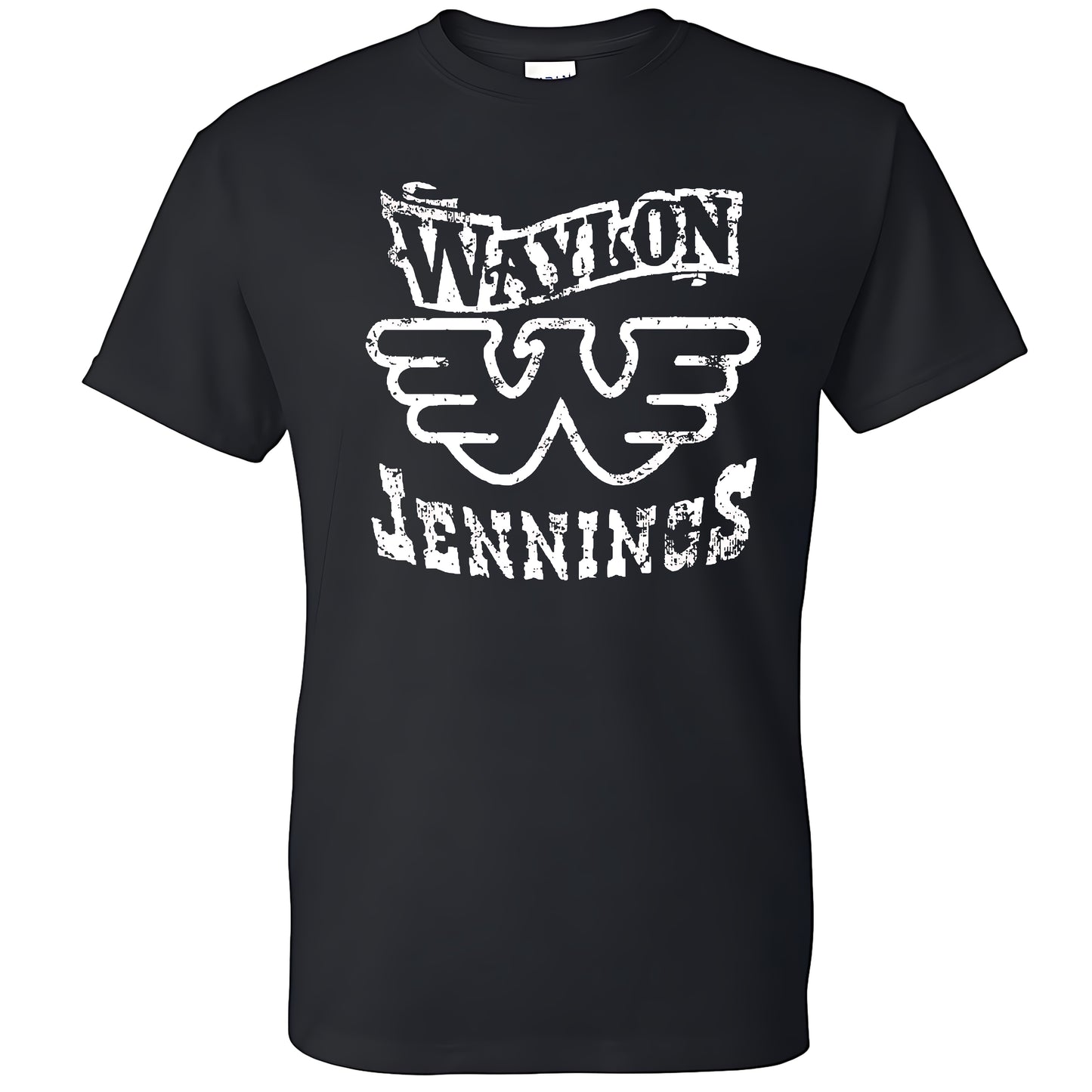 Waylon J. Outlaw Country Music Artist Flying W T-shirt Black Cotton