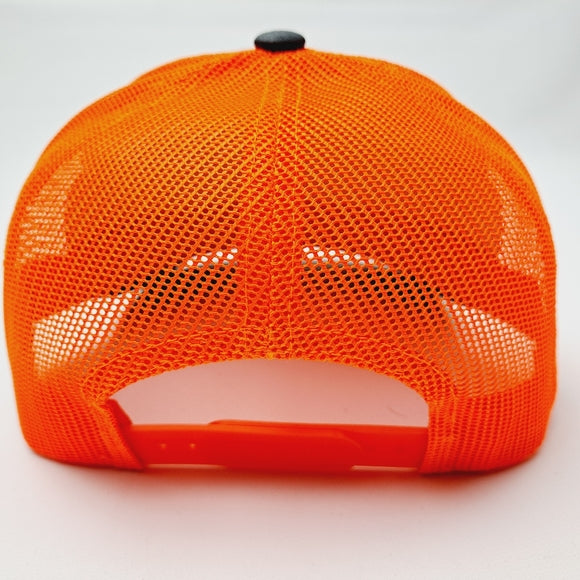 Stihl Embroidered Patch Trucker Mesh Snapback Hat Cap Hi-Vis Neon Orange