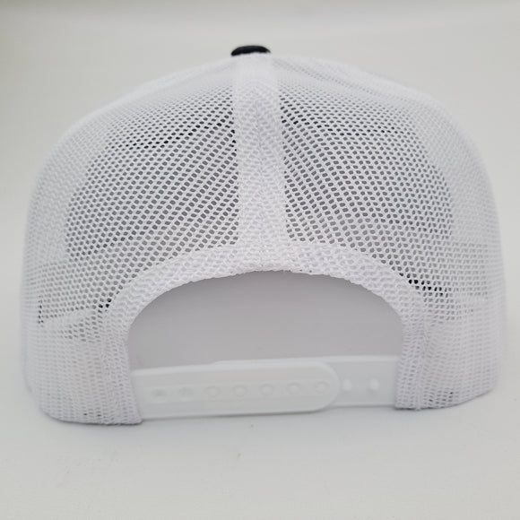 Hoosier embroidered patch Flat Bill Trucker Mesh Snapback Cap Hat Gray & White