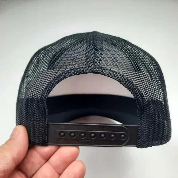 Indian Motorcycle Embroidered Patch Low Profile Mesh Snapback Black Hat Cap