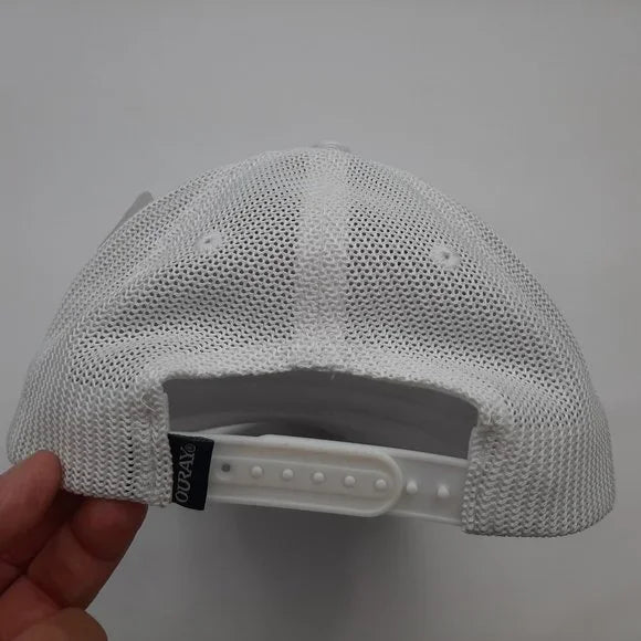 Tesla Embroidered Mesh Snapback Cap Hat White