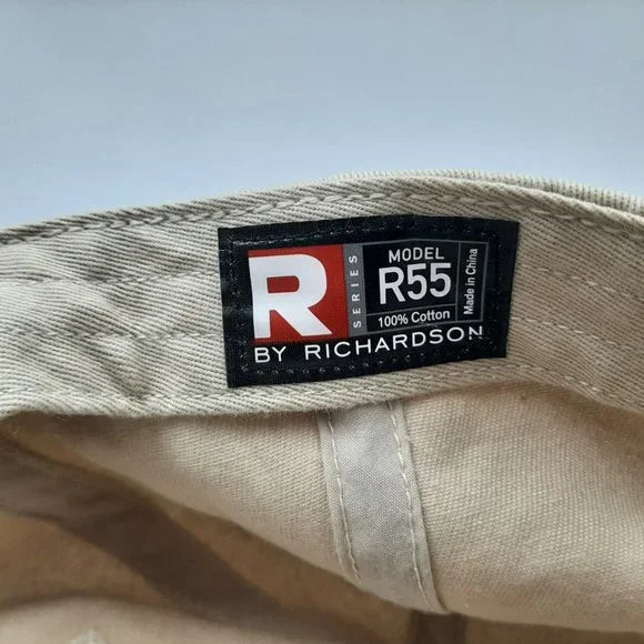 John Deere Richardson Relaxed Embroidered Patch Hat Cap Strap Beige Cotton