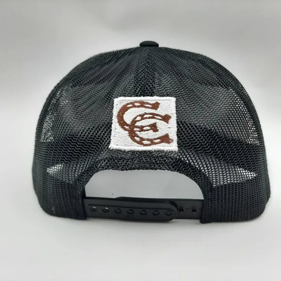 Cowboy Cartel "Plata O Plomo" Flat Bill Mesh Snapback Trucker Hat Cap Black