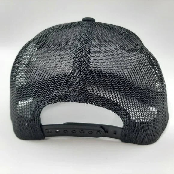 Red Bull Flat Bill Mesh Trucker Snapback Cap Hat Black Embroidered