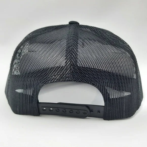 Cat Diesel Power Embroidered Patch Flat Bill Trucker Mesh Snapback Cap Hat Black