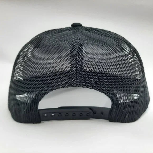 Pirelli Tires Flat Bill Mesh Snapback Trucker Cap Hat Black Embroidered Patch