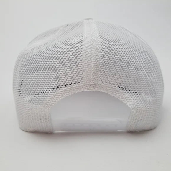 American Flag Embroidered Patch Flat Bill Cap Hat White Snapback